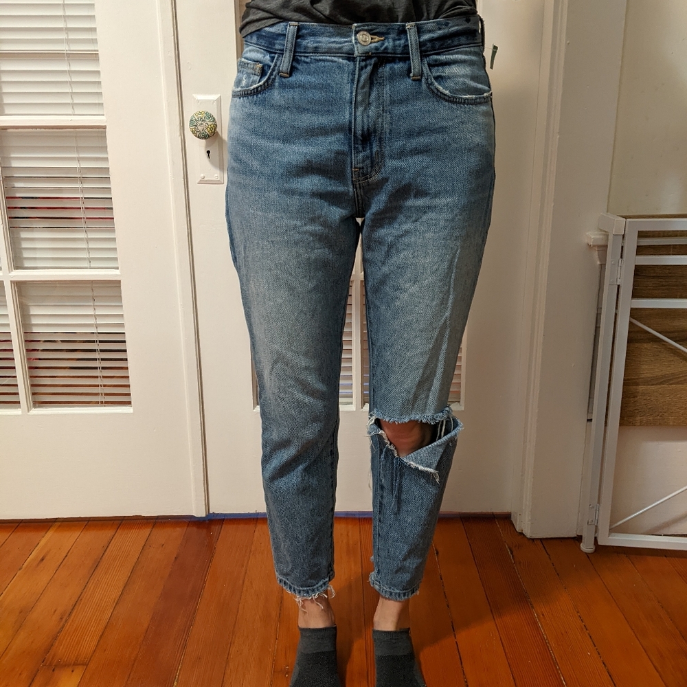Current/Elliott 2 Year Destroy straight leg jeans - Distressed, Relaxed - sz 27